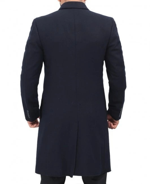 Paul Mens Dark Blue Long Wool Coat