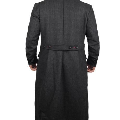 Detective Grey Long Wool Trench Coat Men