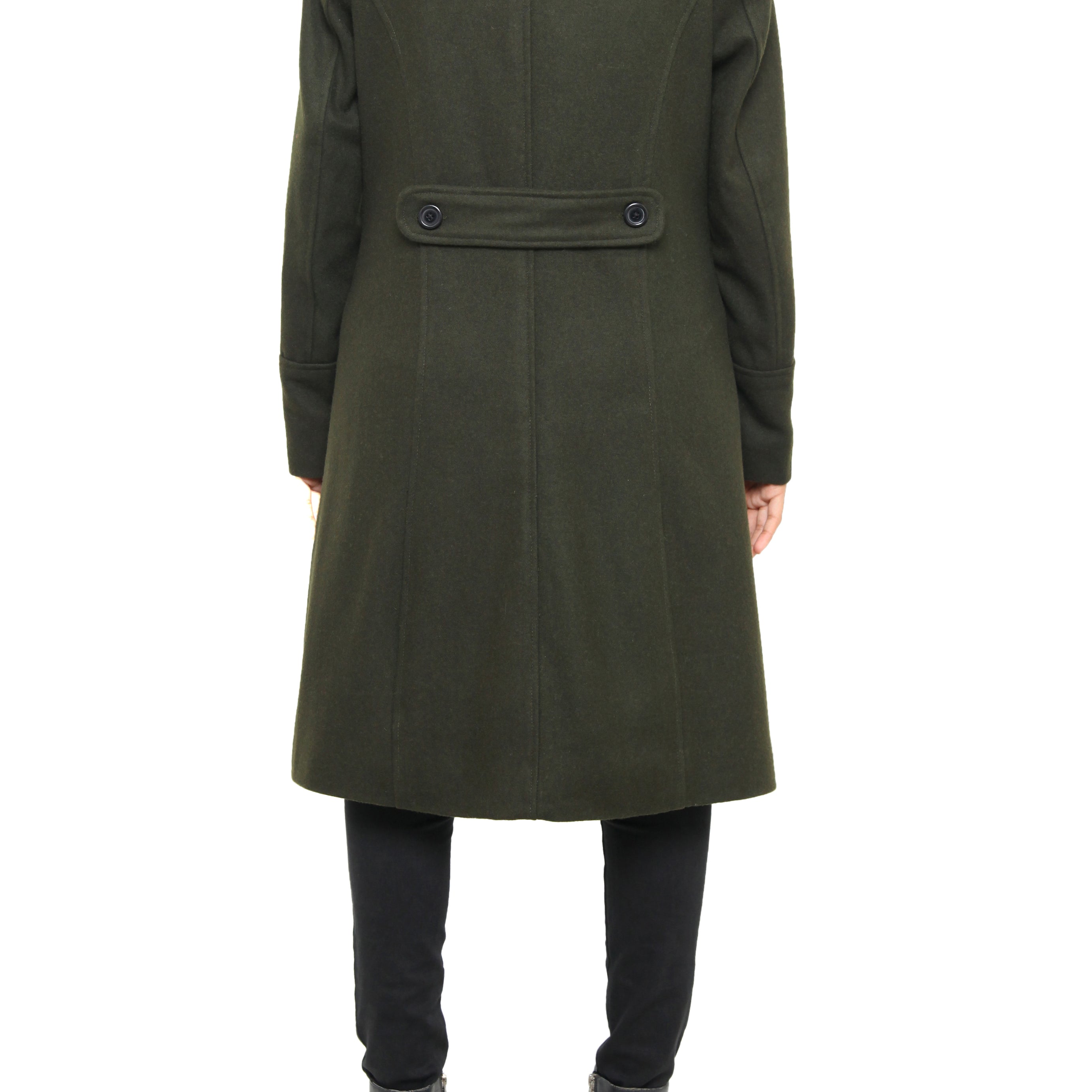 Olive-Green Women’s Wool-Blend Coat