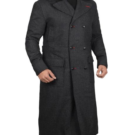 Detective Grey Long Wool Trench Coat Men