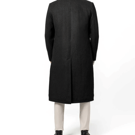 Abbate Dark Grey Long Mens Wool Coat