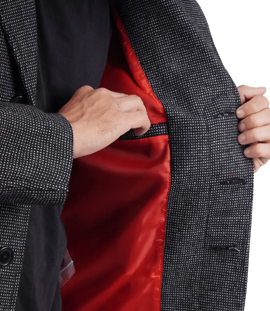 Joel Men's Charcoal Grey Long Wool Coat