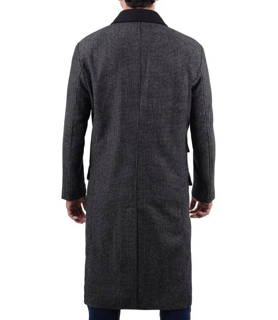 Joel Men's Charcoal Grey Long Wool Coat