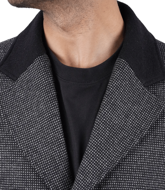 Joel Men's Charcoal Grey Long Wool Coat