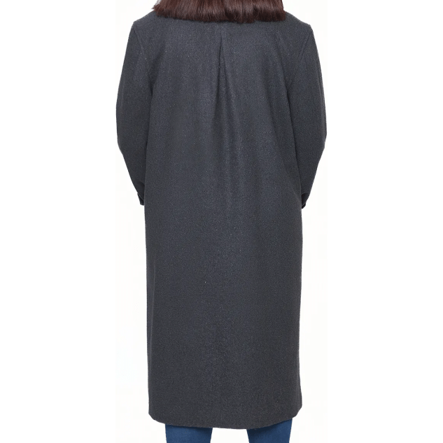 Patrice Womens Regular Fit Charcoal Grey Wool Coat