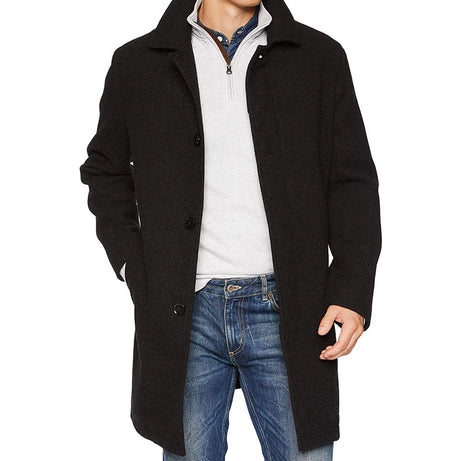 Armando Mens Black 3 4 Length Wool Coat