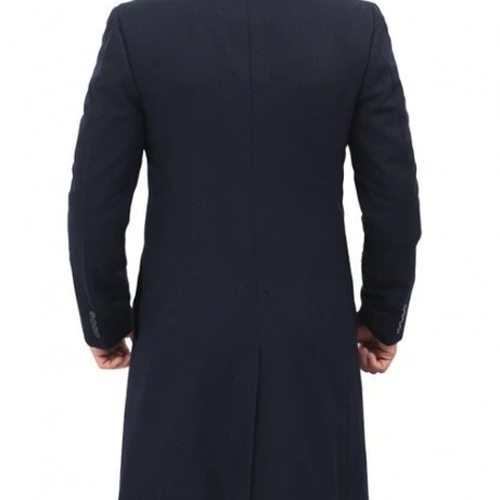 Paul Mens Dark Blue Long Wool Coat The Wool Maker
