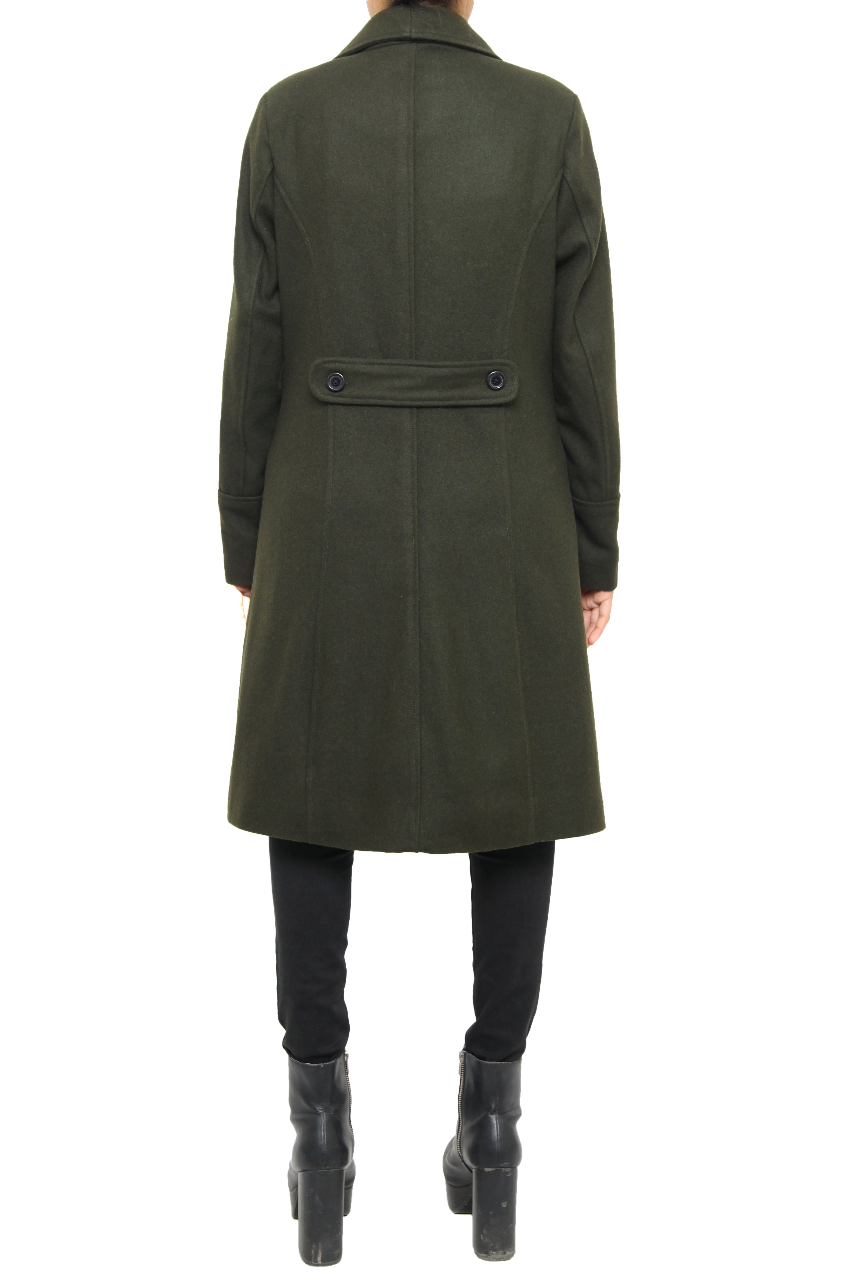 Olive-Green Women’s Wool-Blend Coat