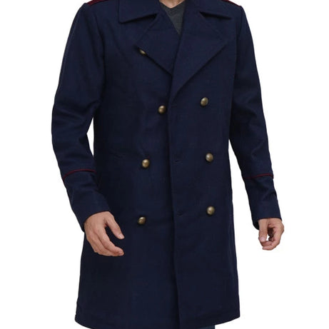 Men's Double Breasted Blue Peacoat