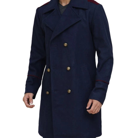 Men's Double Breasted Blue Peacoat