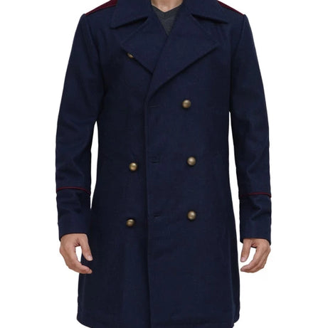 Men's Double Breasted Blue Peacoat