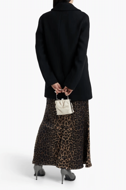 Shalon Double Breasted Womens Black Wool Coat