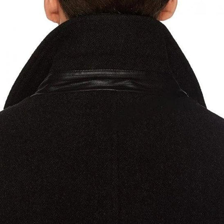 Armando Mens Black 3 4 Length Wool Coat