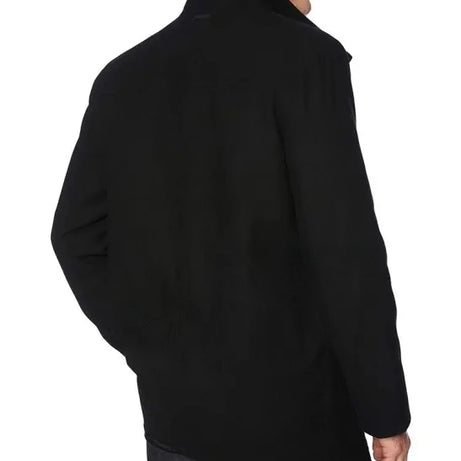 Rafferty Black Modern Fit Wool Coat for Men