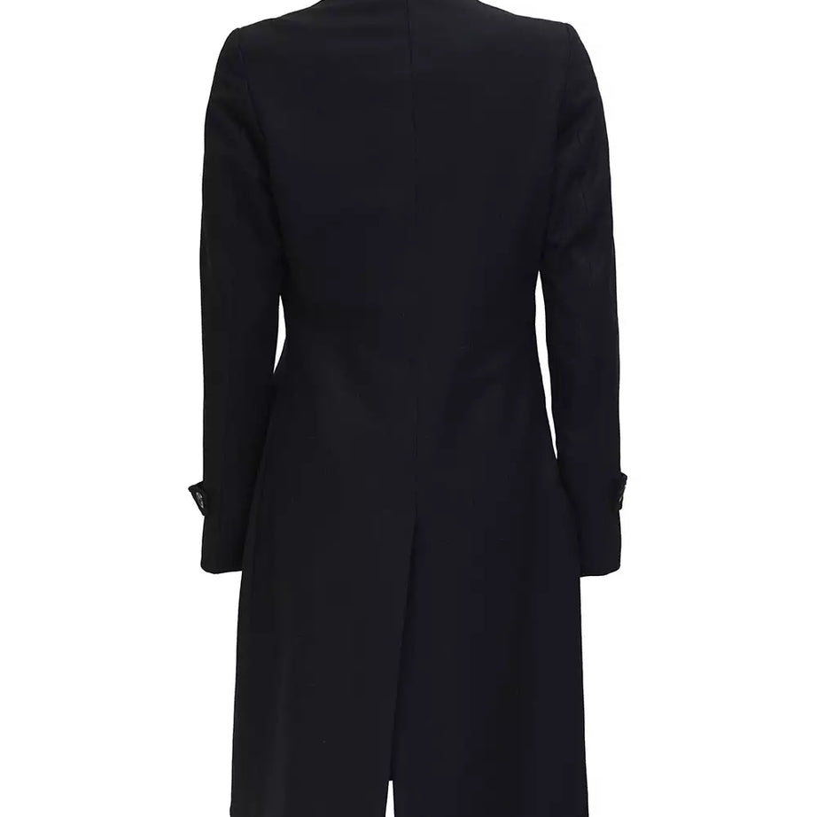 Stephany Women's Black Double-Breasted Wool Coat