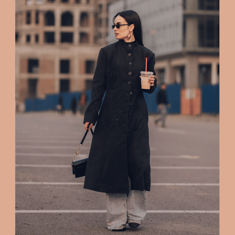 Michelle Charcoal Grey Long Wool Coat Women