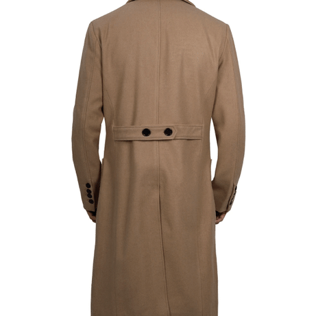 Fredrick Men's Double Breasted Beige Wool Coat Men