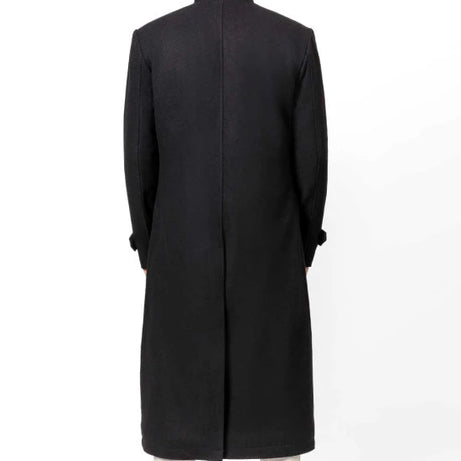 McGhee Mens Black Long Wool Overcoat The Wool Maker