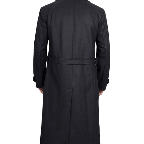 Men's Black Double Breasted Wool Peacoat