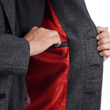 Joel Men's Charcoal Grey Long Wool Coat