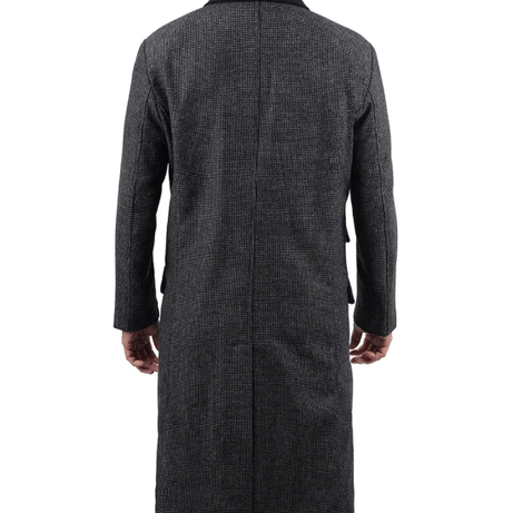 Joel Men's Charcoal Grey Long Wool Coat