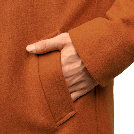 Ferdinand Mens Rust Long Wool Overcoat