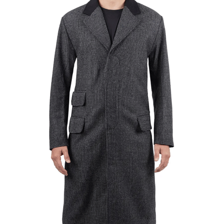 Joel Men's Charcoal Grey Long Wool Coat