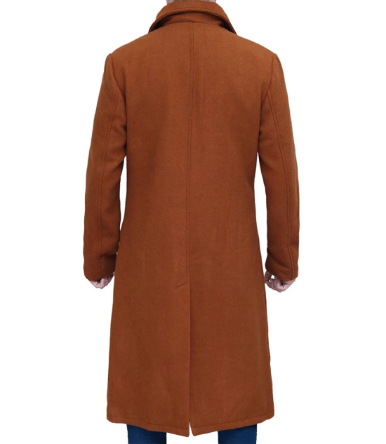 Trenton Tan Long Mens Wool Coat