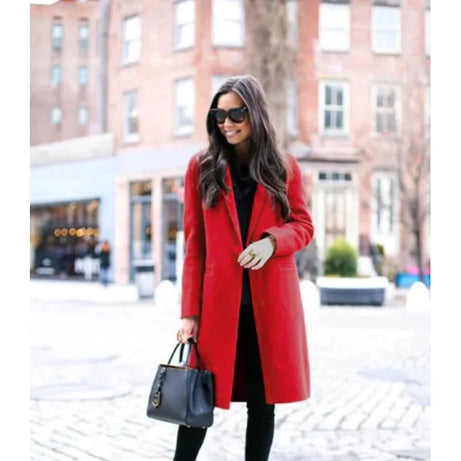 Red and black wool coat 2025