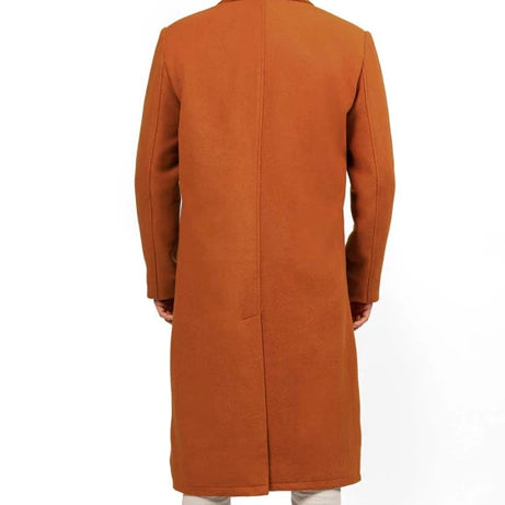 Ferdinand Mens Rust Long Wool Overcoat