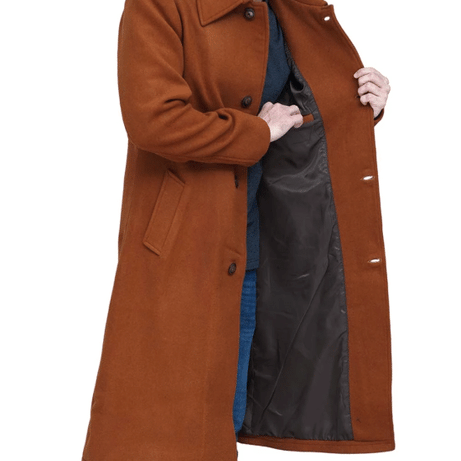 Trenton Tan Long Mens Wool Coat