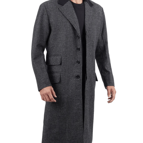 Joel Men's Charcoal Grey Long Wool Coat