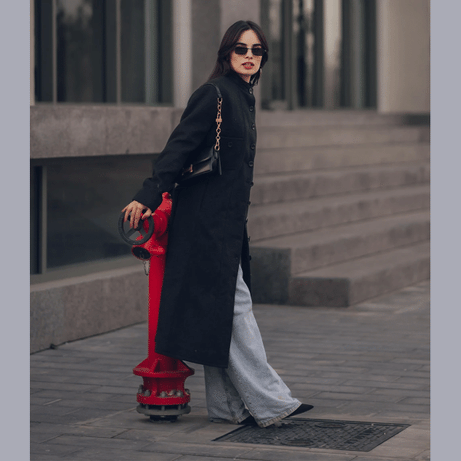 Michelle Charcoal Grey Long Wool Coat Women