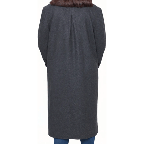 Patrice Womens Regular Fit Charcoal Grey Wool Coat