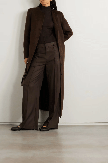 Rosario Dark Brown Womens Long Wool Coat - Overcoat for Women – The Wool  Maker