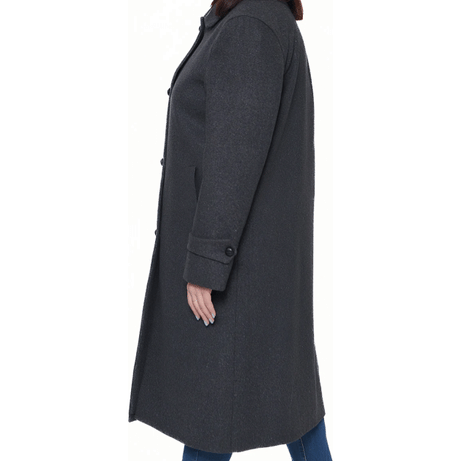 Patrice Womens Regular Fit Charcoal Grey Wool Coat