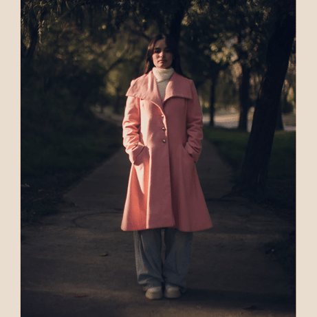 Priscilla Pink Wool Trench Coat Women