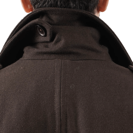 Mens Double Breasted Chocolate Brown Wool Coat