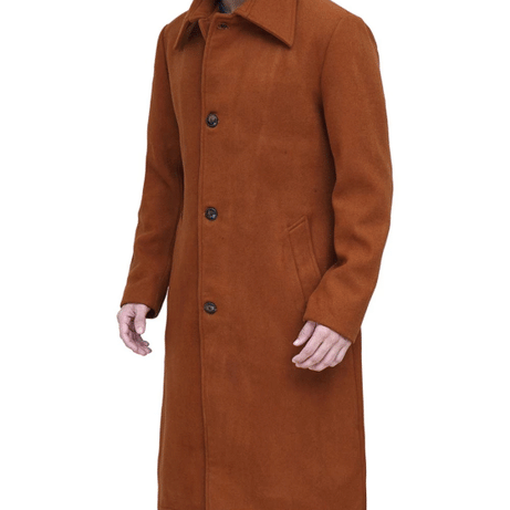 Trenton Tan Long Mens Wool Coat